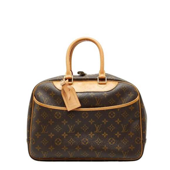 LOUIS VUITTON Brown Monogram Leather Deauville Bag